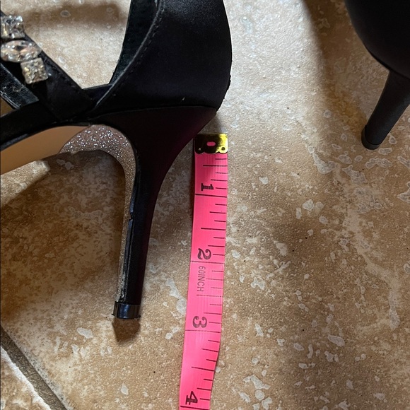 Badgley Mischka Black Heels with Crystal Embellishments - Picture 7 of 10